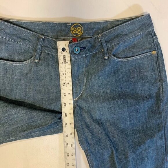 Earnest Sewn Women's Low Rise Classic 5 Pocket Mini Flare Jeans Size 28 - Picture 15 of 16